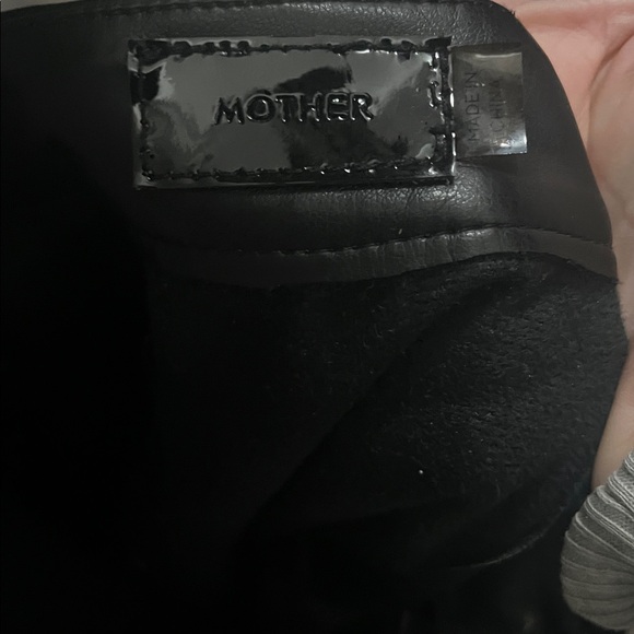 MOTHER Black faux Leather Midi Skirt gather you wits xs - Picture 8 of 9